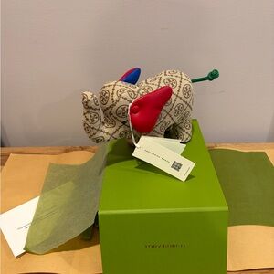 Tory Burch Patterned Elephant Figurine with Red and Blue Accents